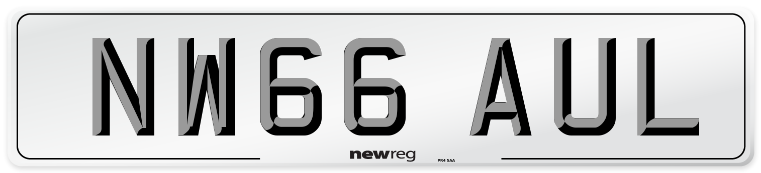 NW66 AUL Number Plate from New Reg